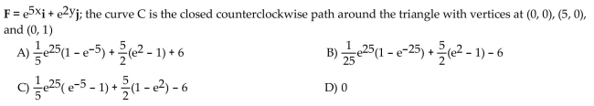 Calculate the flux of the field F across the closed plane curve C.