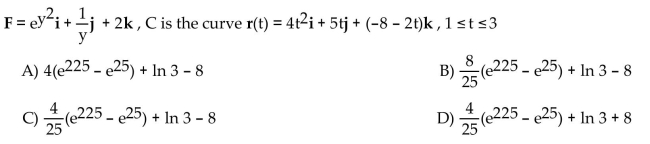 Calculate the flow in the field F along the path C.