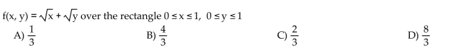 Integrate the function f over the given region.