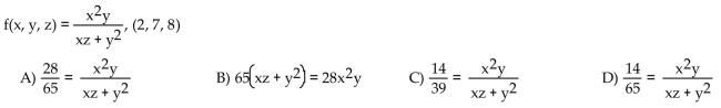 Find the equation for the level surface of the function through the given point.