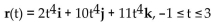 <strong>Calculate the arc length of the indicated portion of the curve r(t). </strong> A) 300 B) 4500 C) 18,000 D) 1200
