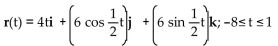 <strong>Calculate the arc length of the indicated portion of the curve r(t). </strong> A) -35 B) 45 C) -175 D) 225