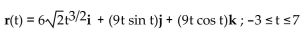 <strong>Calculate the arc length of the indicated portion of the curve r(t). </strong> A) 270 B) 558 C) 450 D) 297