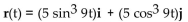 <strong>Find the unit tangent vector of the given curve. </strong> A) T = (5 sin 9t)i - (5 cos 9t)j B) T = (sin 9t)i - (cos 9t)j C) T = (135 sin 9t)i -(135 cos 9t)j D) T = (5 cos 9t)i - (5 sin 9t)j