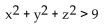 <strong>Give a geometric description of the set of points whose coordinates satisfy the given conditions. </strong> A) All points outside the cylinder with radius 3 B) All points outside the sphere of radius 3 C) All points in space D) All points on the surface of the cylinder with radius 3