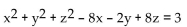 <strong>Find the center and radius of the sphere. </strong> A) C(4, 1, 4), a = 6 B) C(4, 1, -4), a = 6 C) C(4, 1, -4), a = 36 D) C(-4, -1, 4), a = 6