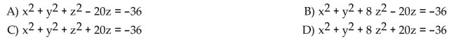 Find an equation for the sphere with the given center and radius. Center (0, 0, 10), radius = 8