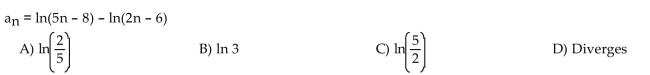 Find the limit of the sequence if it converges; otherwise indicate divergence.