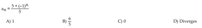 Find the limit of the sequence if it converges; otherwise indicate divergence.