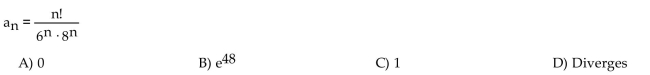 Find the limit of the sequence if it converges; otherwise indicate divergence.