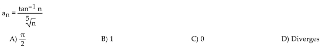 Find the limit of the sequence if it converges; otherwise indicate divergence.