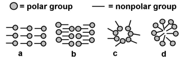 -Which of the above might best describe how soap behaves in a nonpolar solvent like turpentine?