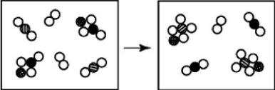 <strong> How many diatomic molecules are represented in the illustration above?</strong> A)1 B)2 C)3 D)4
