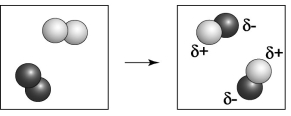 Which element is closer to the upper right corner of the periodic table,the one indicated by the lighter colored atoms or the darker colored atoms?