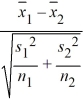 <strong>Assume the competing hypotheses take the following form: H<sub>0</sub>: µ<sub>1</sub> - µ<sub>2</sub> = 0, H<sub>A</sub>: µ<sub>1</sub> - µ<sub>2</sub> ≠ 0, where µ<sub>1</sub> is the population mean for population 1 and µ<sub>2</sub> is the population mean for population 2. Also assume that the populations are normally distributed and that the observations in the two samples are independent. The population variances are not known but are assumed equal. Which of the following expressions is appropriate test statistic?</strong> A) t<sub>df</sub> = B) t<sub>df</sub> = C) z = D) t<sub>df</sub> =