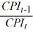 <strong>Which of the following correctly identifies the expression for calculating the inflation rate for period t, based on the CPI?</strong> A) i<sub>t</sub> = B) i<sub>t</sub> = × 100 C) i<sub>t</sub> = D) i<sub>t</sub> = × 100