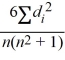 <strong>Which of the following is the sample Spearman rank correlation coefficient?</strong> A) r<sub>s</sub> = 1 - B) r<sub>s </sub>= 1 - C) r<sub>s</sub> = 1 - D) r<sub>s</sub> = 1 -