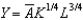 Using the Cobb-Douglas production function , the marginal product of labor, or the real Wage, is: