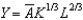 Using the Cobb-Douglas production function , the marginal product of labor, or the real Wage, is: