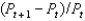 <strong>If P<sub>t</sub> is the price level in time, t, inflation is calculated as:</strong> A) 1/P<sub>t</sub> . B) . C) . D) . E) .