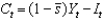 <strong>In the Solow model, defining as the saving rate, Y<sub>t</sub> as output, and I<sub>t</sub> as investment, consumption is given by:</strong> A) . B) . C) . D) . E) .
