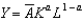 <strong>In the Cobb-Douglas production function , defining y = Y/L as output per person and K=K/L as capital per person, the per person production function is:</strong> A) B) C) D) E) None of these answers is correct.