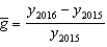 <strong>Defining per capita GDP in 2016 as y<sub>2016</sub> and per capita GDP in 2015 as y<sub>2015</sub>, the growth rate of per capita GDP, , from 2015 to 2016 is given by:</strong> A) B) . C) . D) . E) .