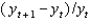 <strong>The growth rate of any variable y between periods t and t +1 is the ________ and is given by the term ________.</strong> A) percentage of that variable; B) percentage change in that variable; C) change in that variable; D) percent of that variable; E) percent change in that variable;