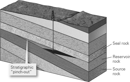 <strong>What type of trap is illustrated below? </strong> A) salt dome B) anticline C) stratigraphic D) fault