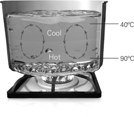 <strong>The image below shows an example of which type of heat transfer? </strong> A) radiation B) conduction C) convection D) advection