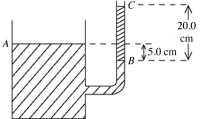 <strong>As shown in the figure,a container has a vertical tube,whose inner radius is 32.00 mm,connected to it at its side.An unknown liquid reaches level A in the container and level B in the tube-level A being 5.0 cm higher than level B.The liquid supports a 20.0-cm high column of oil,between levels B and C,whose density is 460 kg/m<sup>3</sup>.What is the density of the unknown liquid? </strong> A) 1800 kg/m<sup>3</sup> B) 2000 kg/m<sup>3</sup> C) 1400 kg/m<sup>3</sup> D) 1600 kg/m<sup>3</sup> E) 1700 kg/m<sup>3</sup>