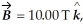 A particle with charge -5.00 C initially moves at = (1.00 + 7)00 )m/s. If it encounters a magnetic field Find the magnetic force vector on the particle.