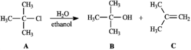 <strong>Consider the reaction below to answer the following question(s). Refer to instructions. Compound B is the:</strong> A) S<sub>N</sub>2 product B) S<sub>N</sub>1 product C) E2 product D) E1 product