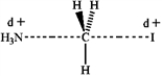 <strong>Which of the following represents the transition state of the S<sub>N</sub>2 reaction between methyl iodide and ammonia?</strong> A) B) C) D)
