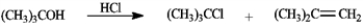Refer to the structure of 3-methylbutan-2-one below to answer the following question(s). Treatment of tert-butyl alcohol with hydrogen chloride yields a mixture of tert-butyl chloride and 2-methylpropene. a)After chromatographic separation, how would you use <sup>1</sup>H NMR to help you decide which was which? b)How would the <sup>13</sup>C NMR for the two compounds differ?