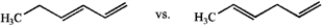 Which type of spectroscopy (IR, UV, or MS) will best distinguish between the pair of compounds below? Give a brief reason.