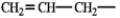<strong>The following group is a substituent on a molecule. What is an accepted IUPAC name for this group? </strong> A) propenyl B) allyl C) vinyl D) propylene E) either a or b