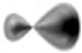 <strong>Which of the following best represents the shape of a 2p atomic orbital of carbon? A B C D </strong> A) A B) B C) C D) D