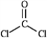Draw all the lone pairs (nonbonding valence electrons) on the structure of phosgene, a poisonous gas once used as a chemical warfare agent.