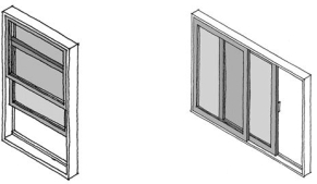 Provide the commonly used nomenclature for the following window types. (Note: To shorten the question, the Instructor may delete some windows or convert the question into two questions.)