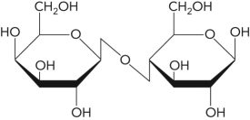 <strong>Name the following disaccharide using descriptive nomenclature. </strong> A) Glc( 1 2)Fru B) Glc( 1 2)Glc C) Gal( 1 4)Glc D) Glc( 1 4)Glc