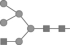 <strong>The glycan fragment shown below on the right has been cleaved by glycosylase enzymes and HPLC analysis has produced the peaks 1 to 6.Which of the following fragments corresponds to peak 1? </strong> A) B) C) D)