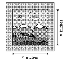 Multiply by using the rule for the square of a binomial. -The square painting in the figure measures x inches on each side. The painting is uniformly surrounded by a frame which measures 1 inch on each side. Write a polynomial in descending powers of x which expresses the Area of the square that includes the painting and the frame. Then write an expression for the area of the frame. (Hint: The area of the frame is the area of the painting and the frame minus the area of the painting.)   