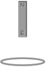 <strong>A bar magnet is oriented above a copper ring,as shown in the figure.If the magnet is pulled upward,what is the direction of the current induced in the ring,as viewed from above? </strong> A)There is no current in the ring. B)counterclockwise C)clockwise