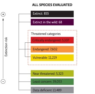 Refer to Infographic 2.Why might the number of species counted in the Red List of Threatened Species be underestimated in every category?