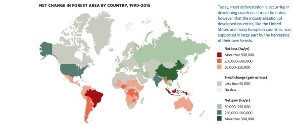 <strong>Refer to the map in Infographic 4.The data on the net change in forested area between 2005 and 2010 suggest that,in general,_________________ exists between a country's rate of deforestation and its overall economic status. </strong> A)a positive relationship B)a negative relationship C)no relationship D)a random relationship