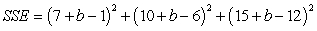 <strong>Express SSE as a multivariable function of a and b for the best fitting line Use the data below. </strong> A) B) C) D) E)