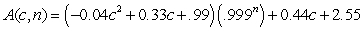 <strong>The cost of having specialty T-shirts made depends on the number of colors used in the T-shirt design and the number of T-shirts being ordered. A function giving A, the average cost per T-shirt, when c colors are used and n T-shirts are ordered is dollars. Find a formula for If the average cost is to remain constant, would you expect to be positive or negative?</strong> A) ; positive B) ; positive C) ; negative D) ; negative E) ; negative