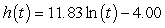 <strong>The height h, in feet, of a certain tree increases at a rate that is inversely proportional to time t, in years. The height of the tree is 9 feet at the end of 3 years, and reaches 22 feet at the end of 9 years. Give the particular solution for this height of the tree after t years. Round as necessary to two decimal places.</strong> A) feet B) feet C) feet D) feet E) feet