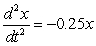<strong>When a spring is stretched and then released, it oscillates according to two laws of physics: Hooke's Law and Netwon's Second Law. These two laws combine to form the following differential equation in the case of free, undamped oscillation: where m is the mass of an object attached to the spring, x is the distance the spring is stretched beyond its standard length with the object attached (its equilibrium point), t is time, and k is a constant associated with the strength of the spring. Consider a spring with from which is hung a 68-pound weight. The spring with the weight attached stretches to its equilibrium point. The spring is then pulled 3 feet farther than its equilibrium and released. Write a differential equation describing the acceleration of the spring with respect to time t measured in seconds. Use the fact that , where g is the gravitational constant 32 feet per second per second.</strong> A) feet per second per second B) feet per second per second C) feet per second per second D) feet per second per second E) feet per second per second